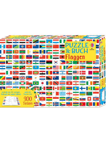 Usborne Publishing Ltd Puzzle & Buch: Flaggen | Set aus 300-teiligem Puzzle und Begleitbuch - ab 7...