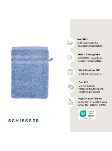 Schiesser Frottier-5er-Set: Waschhandschuhe Milano in Hellblau