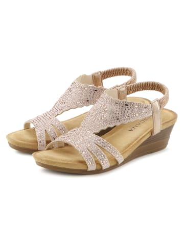 LASCANA Sandalette in rosegoldfarben