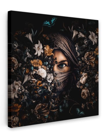 MuchoWow Leinwand Bilder Blumenporträt