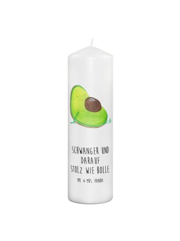 Mr. & Mrs. Panda Kerze Avocado Schwangerschaft mit Spruch in Weiß
