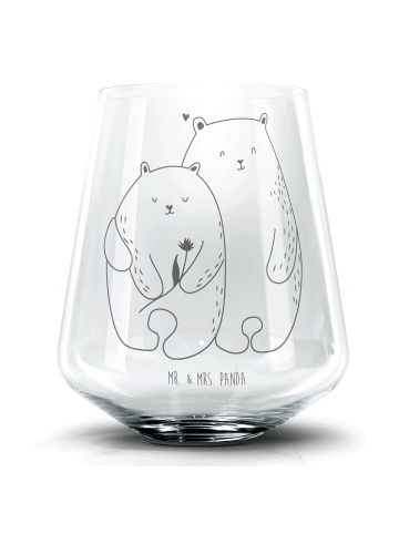 Mr. & Mrs. Panda Cocktail Glas Bären Liebe ohne Spruch in Transparent
