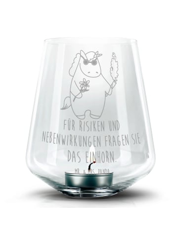 Mr. & Mrs. Panda Teelicht Glas Einhorn Woodstock mit Spruch in Transparent
