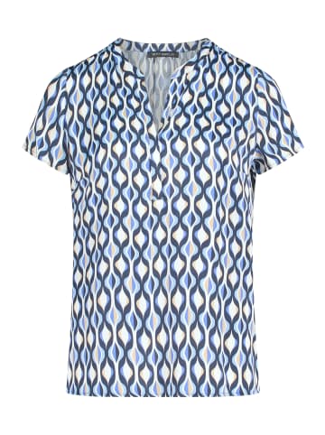 Betty Barclay Satin-Bluse mit Print in Blau/Weiß