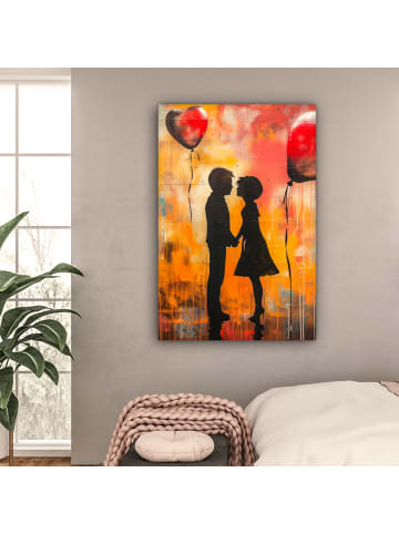 MuchoWow Leinwand Bilder Silhouette Liebe