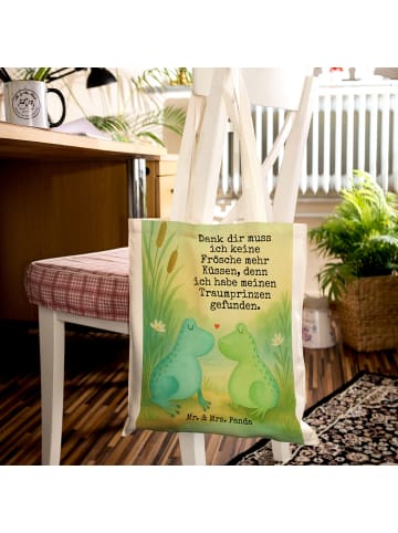 Mr. & Mrs. Panda Stofftasche Frosch Liebe Design mit Spruch in Weiß