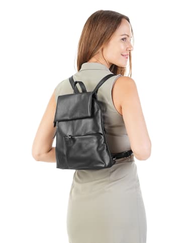 Cluty City-Rucksack echt Leder in schwarz
