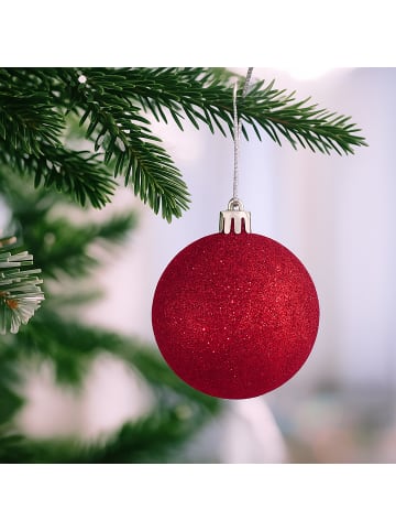 relaxdays 30-tlg. Weihnachtskugeln Set in Rot