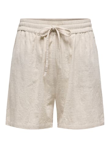 ONLY Kurze lockere Freizeithose mit Gürtel in Beige-2