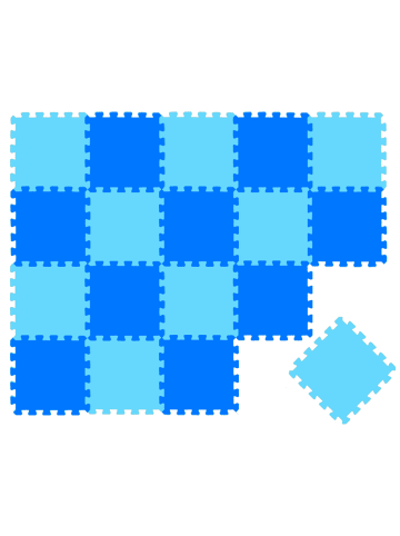 LittleTom 18 Teile Puzzlematte ab 0 Jahren 30x30x1cm in Blau