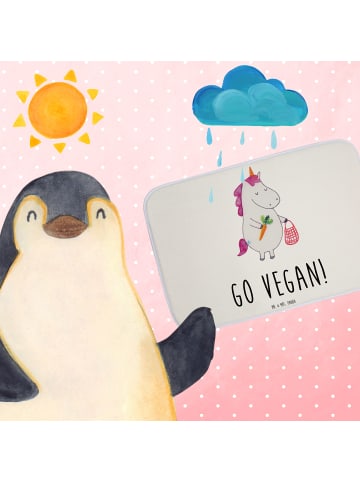Mr. & Mrs. Panda Badvorleger Einhorn Vegan mit Spruch in Weiß