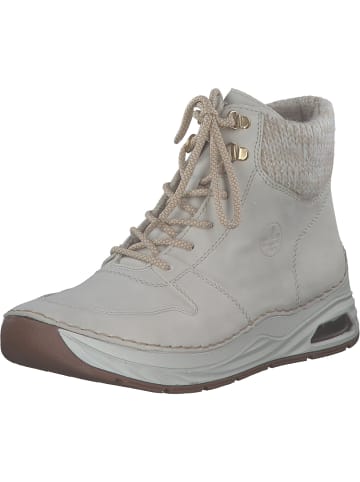 rieker Schnürstiefel in crema/offwhite-metallic