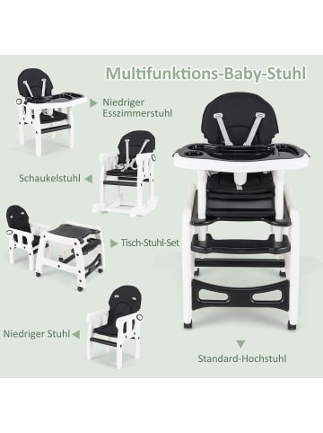 COSTWAY 3 in 1 Hochstuhl Sitzgruppe in Schwarz