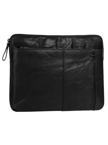 SPIKES & SPARROW Dokumententasche LAPTOP SLEEVE echt Leder in schwarz