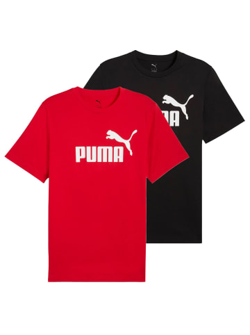 Puma T-Shirt 2er Pack in Schwarz/Rot
