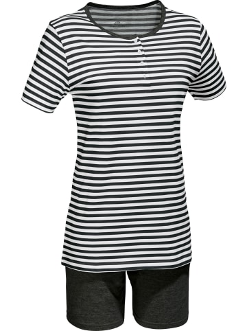 Erwin Müller Single-Jersey Shorty in anthrazit/weiß meliert