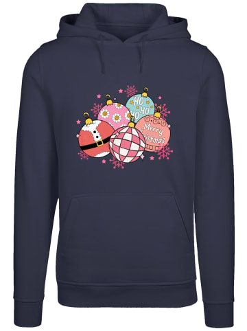F4NT4STIC Hoodie Pink Cute Christmas Tree Balls in marineblau