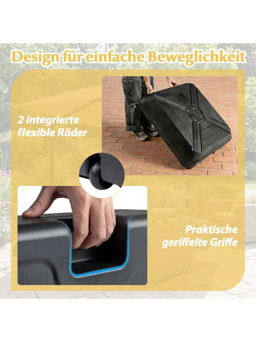 COSTWAY Sonnenschirmständer mit Rollen 156kg befüllbar in Schwarz