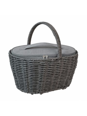 UNUS Einkaufskorb inkl. Kühltasche in Rattan-Optik Henkelkorb in Grau