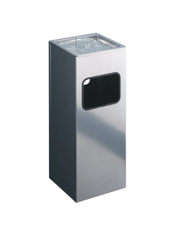 Durable Papierkorb Metall mit Ascher eckig 17+2l metallic silber