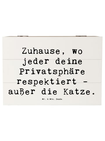 Mr. & Mrs. Panda Holzkiste Spruch Geborgenheit im Zuhause mit Sp... in Weiß