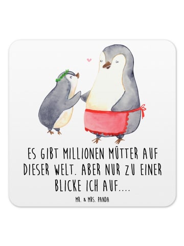 Mr. & Mrs. Panda Untersetzer Set Pinguin mit Kind mit Spruch in Weiß