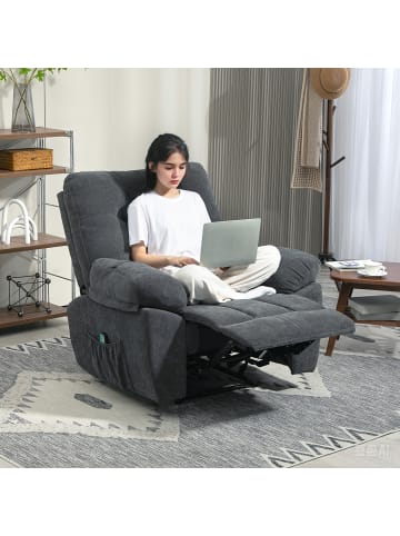 HOMCOM Massagesessel in Dunkelgrau 102L x 100B x 107H cm