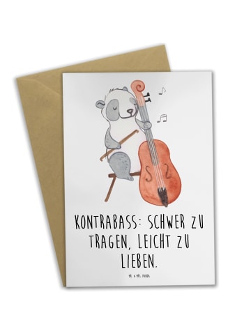 Mr. & Mrs. Panda Beileidskarte Kontrabass Liebe mit Spruch in Weiß