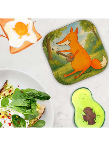 Mr. & Mrs. Panda Tassenuntersetzer Fuchs Gitarre Design ohne Spruch in Weiß