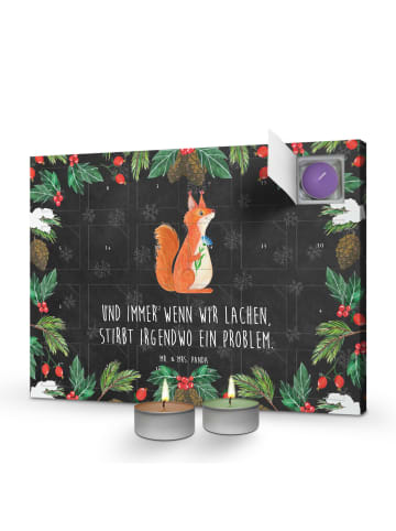 Mr. & Mrs. Panda Adventskalender Eichhörnchen Blume mit Spruch in Kreidetafel