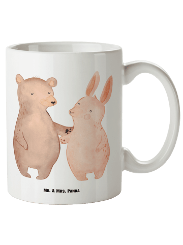 Mr. & Mrs. Panda XL Tasse Bär und Hase Umarmen ohne Spruch in Weiß