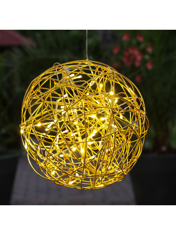 MARELIDA LED Drahtkugel 30cm Kugelleuchte Gartenleuchte in gold