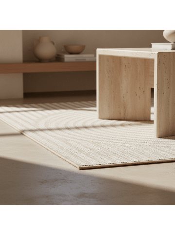 KADIMA DESIGN Teppich Outdoor Waschbar Boho VENTOUX Strapazierfähig OEKO-TEX Balkon in Beige