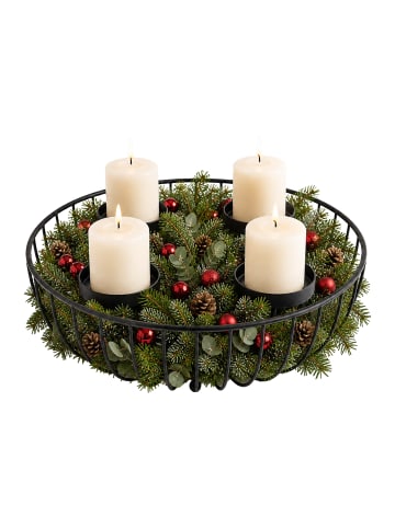 relaxdays Adventskranz in Schwarz - (H)10 x Ø 33 cm
