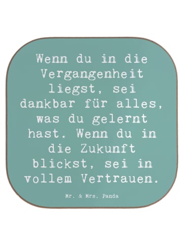 Mr. & Mrs. Panda Bierdeckel Spruch Freude und Vertrauen mit Spruch in Meeresbrise