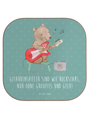 Mr. & Mrs. Panda Holz Untersetzer Gitarre Helden mit Spruch in Meeresbrise
