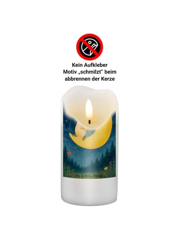 Mr. & Mrs. Panda Stumpenkerze Pinguin Mond Design ohne Spruch in Weiß