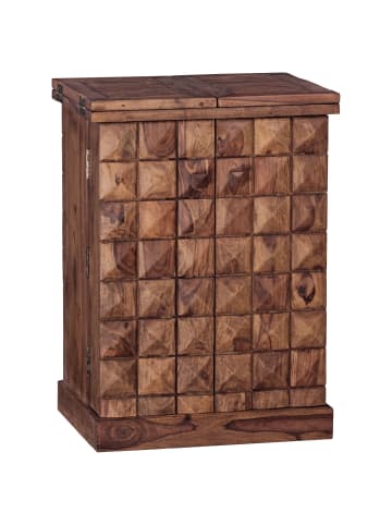 KADIMA DESIGN Massivholz Hausbar, ausklappbar, 65x91x50 cm, Barschrank mit Türen in Braun