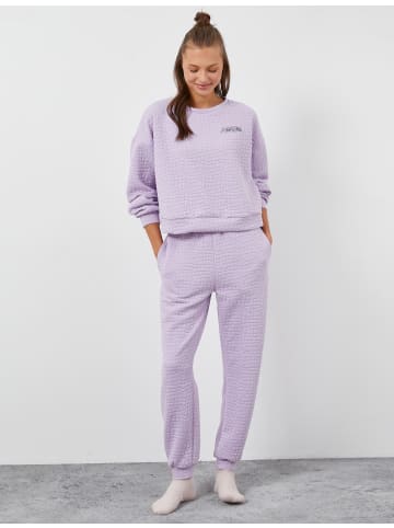 KOTON Schlafanzug Strickoberteil in Lila