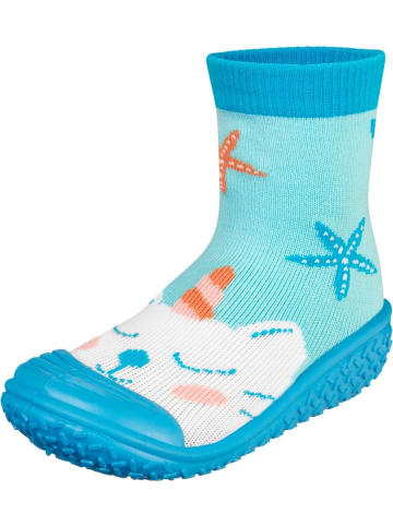 Playshoes Kinder Badeschuh "Aqua-Socke Einhornmeerkatze" in Grün