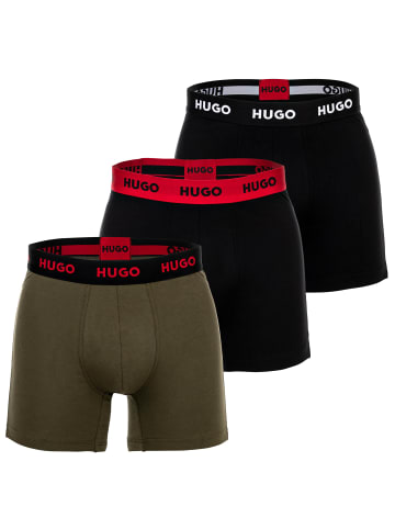 HUGO Boxershort 3er Pack in Schwarz/Oliv