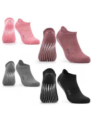 Occulto 4er Pack Yogasocken Mady in Schwarz/Grau/Pink/Rot