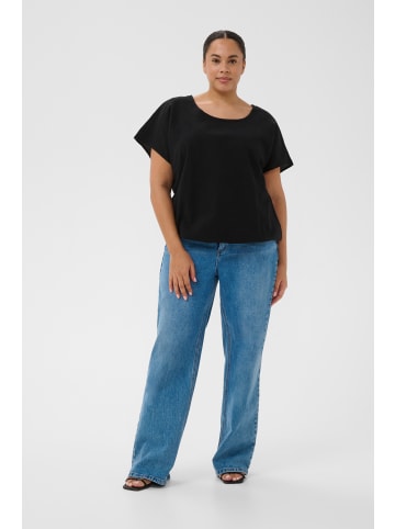 KAFFE curve Kurzarm-Bluse KCnana Loose fit in Black Deep