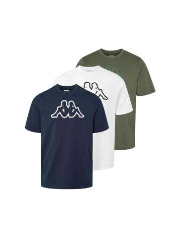 Kappa T-shirt Cromen in Blue-Red-Green