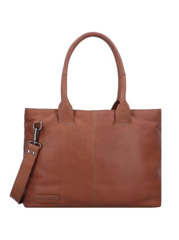 Plevier Structure Antilla Schultertasche RFID Schutz Leder 40 cm Laptopfach cognac