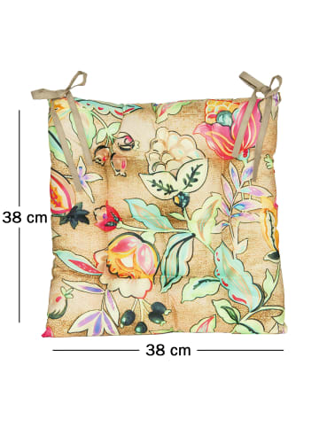 JACK Outdoor Motiv Stuhlkissen Sitzkissen 38x38cm Wasserfest in Beerenflut Creme