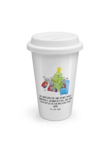 Mr. & Mrs. Panda ToGo Kaffeebecher Weihnachten Smörle mit Spruch in Weiß