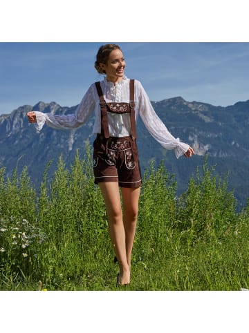 tectake Dirndlbluse aus Tüll und Spitze mit ausgestellten Ärmelenden