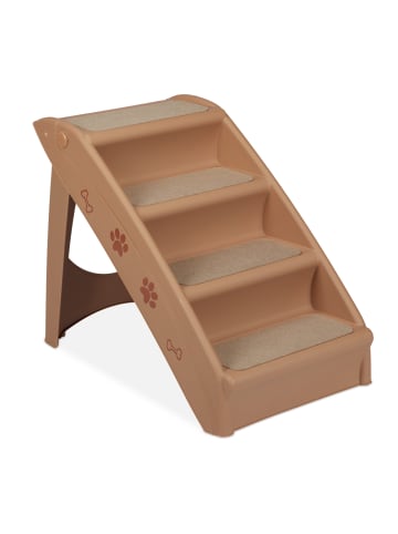 relaxdays Hundetreppe in Beige - (B)39 x (H)49 x (T)61 cm