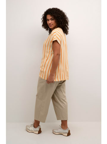 KAFFE curve Ärmellose Bluse KCsida Regular fit in Feather Gray / Melon Stripe